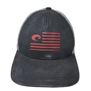 Costa Del Mar Men's Snapback Hat Gray Black 3D Flag Stripe Logo